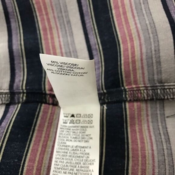 Lucky Brand off-shoulder striped frayed edge blouse size S - Picture 6 of 9